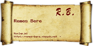 Remes Bere névjegykártya